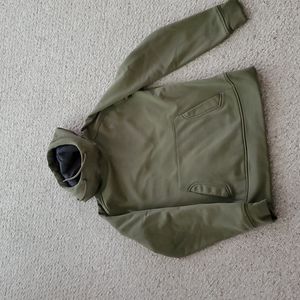 Men's performance olive green hoodie